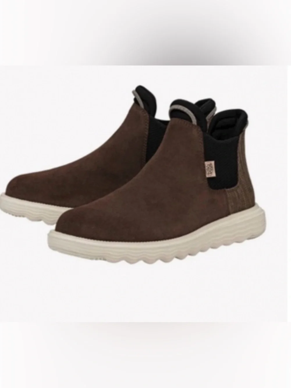 Hey Dude Wm Sz 7 Branson Suede Boot Easy Slip On in Coffee Brown